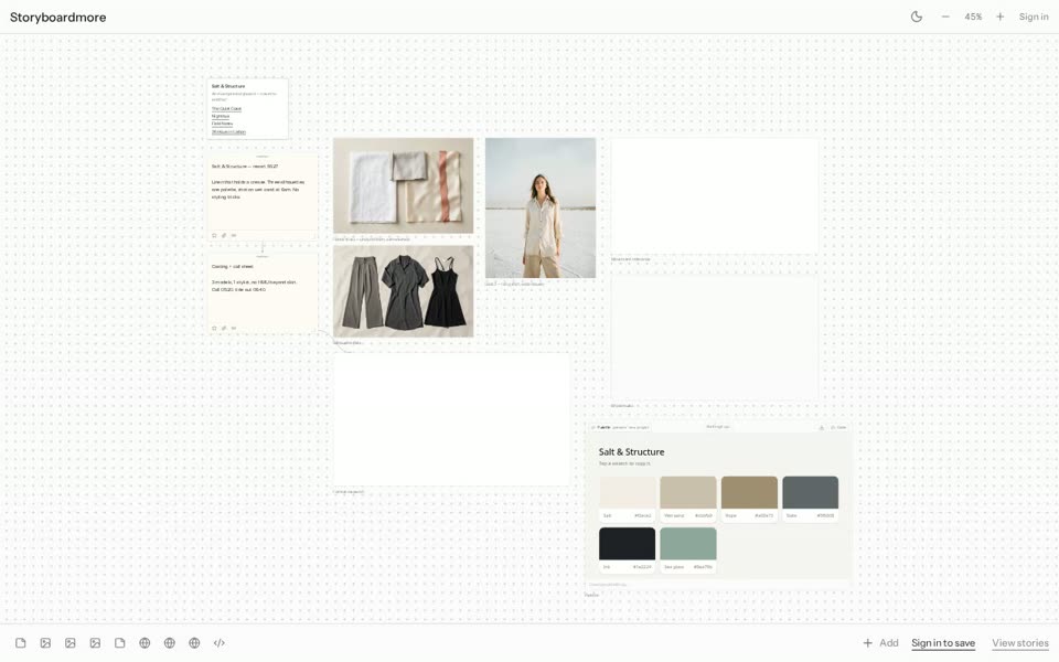 Salt & Structure storyboard template