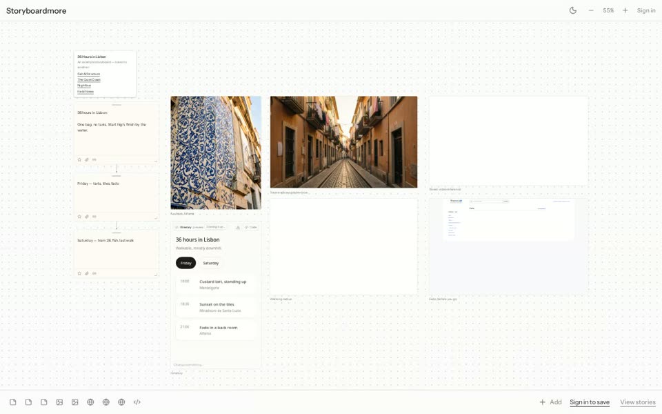 36 Hours in Mykonos storyboard template